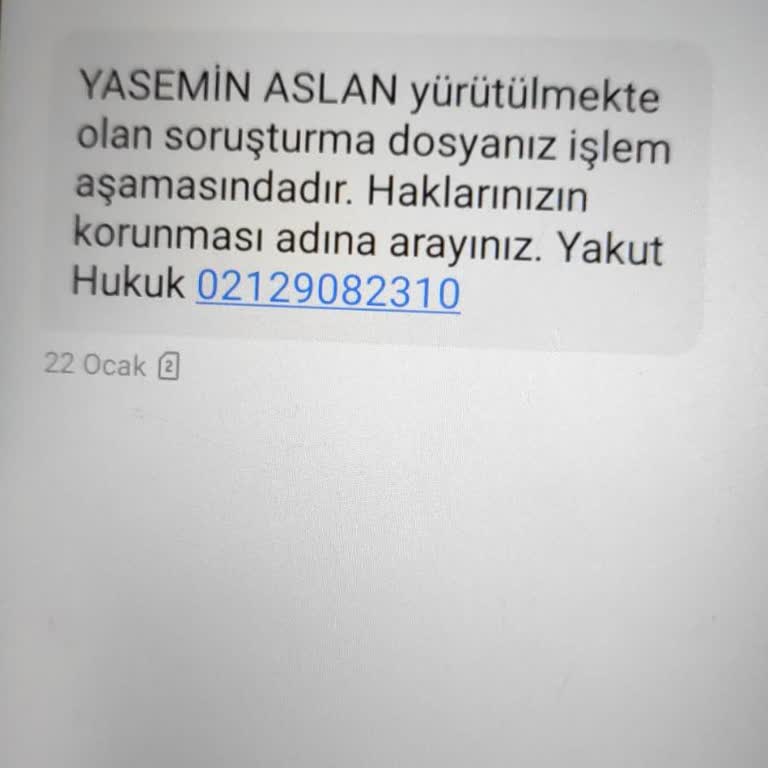Sahte dava ve icra uyarısı içeren SMS şikayeti