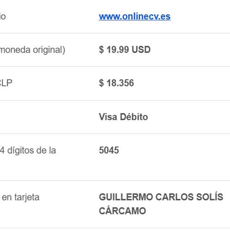 Online CV realiza cobros adicionales no autorizados tras pago inicial