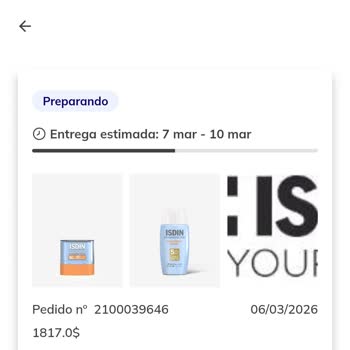 ISDIN, pedido no entregado, solicito envío inmediato o reembolso