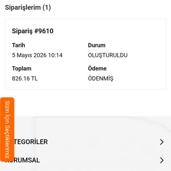 Şampuan Siparişi 9610 No’lu Teslim Edilmedi, Cevapsız Destek