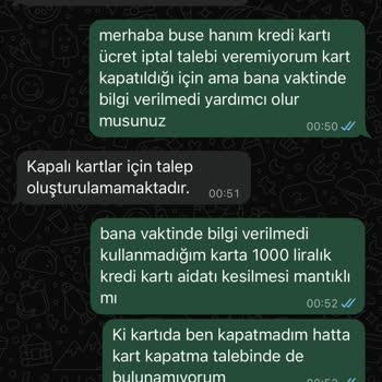 Kullanmadığım Kartıma Kesilen 1.105 TL Aidat Ve İade Reddi