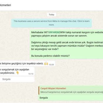 Cargox Teslimat Tercihi Değişikliği Yapılamıyor Ve Canlı Destek Yok