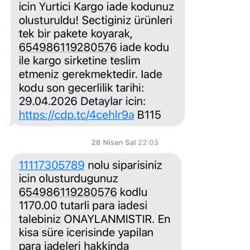 İade Tutarı 7 Gün İçinde Gelmedi
