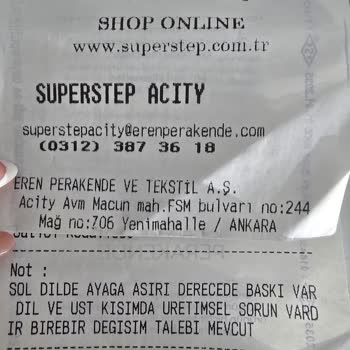 Üretim Hatası Nedeniyle Tek Günlük Ayakkabıda Ağrı: Değişim Ya Da İade Talebi