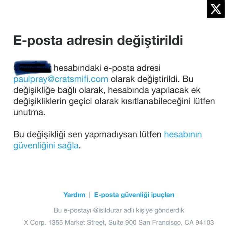 X Hesabımda Yetkisiz Mail Değişikliği Ve Giriş Engeli