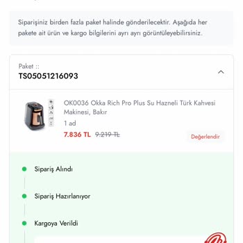 Sipariş Edilen Kahve Makinesi Yerine Ütü Gönderildi Ve Telafi Sunulmadı