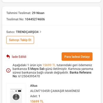 Trendyol’da Teslim Edilmeyen Çamaşır Makinesi Ve 4 Bin Tl Fiyat Artışı
