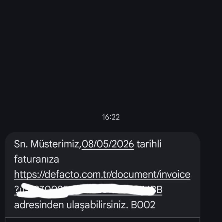 Alışverişim Olmadığına Rağmen DeFacto Fatura SMS’i