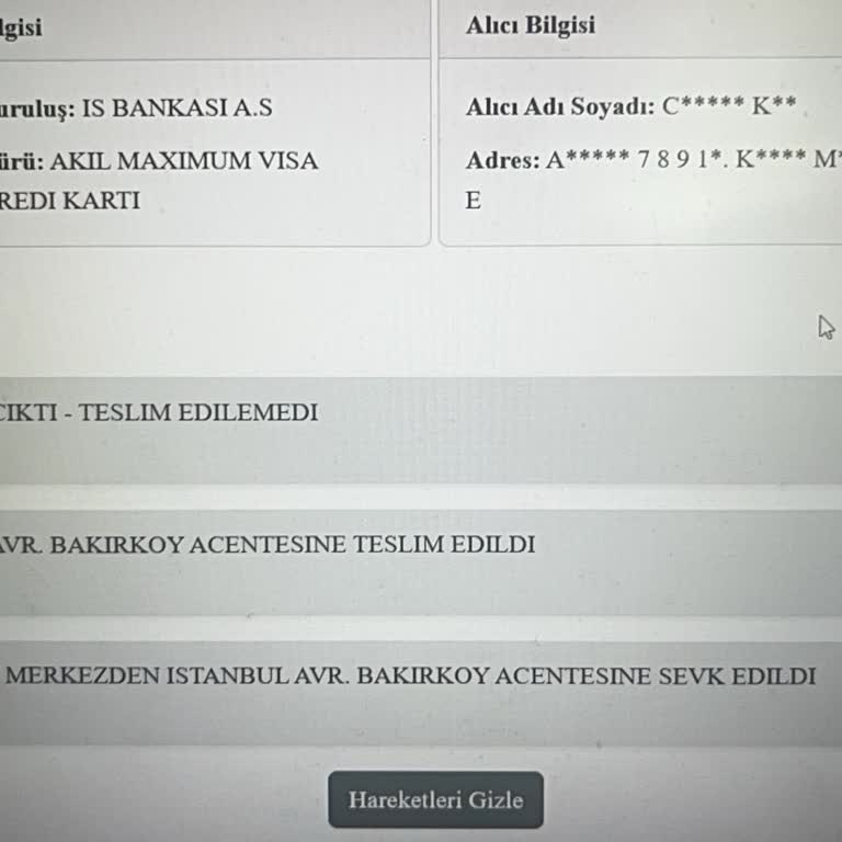 Kredi Kartım Teslim Edilemedi Ve Yanıltıcı Bildirimler Tekrarlıyor