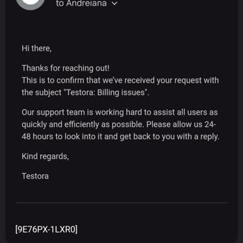 Testora Scam And Unresponsive Support