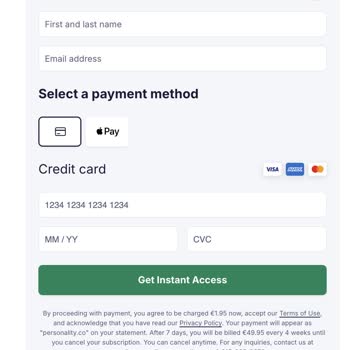 Personality.co Subscription Trap / Unauthorised Monthly Charges