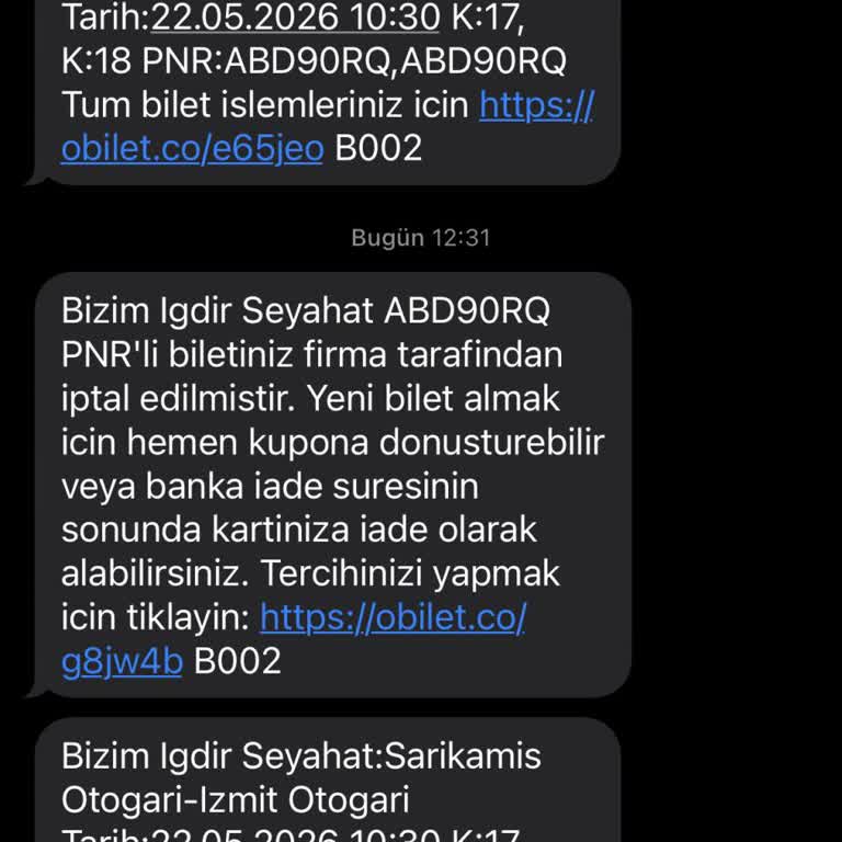 Obilet'te 10 TL Bilet İptali Ve Alaycı Müşteri Hizmetleri