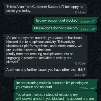 Account Blocked After Withdrawal Request - Instamatch365