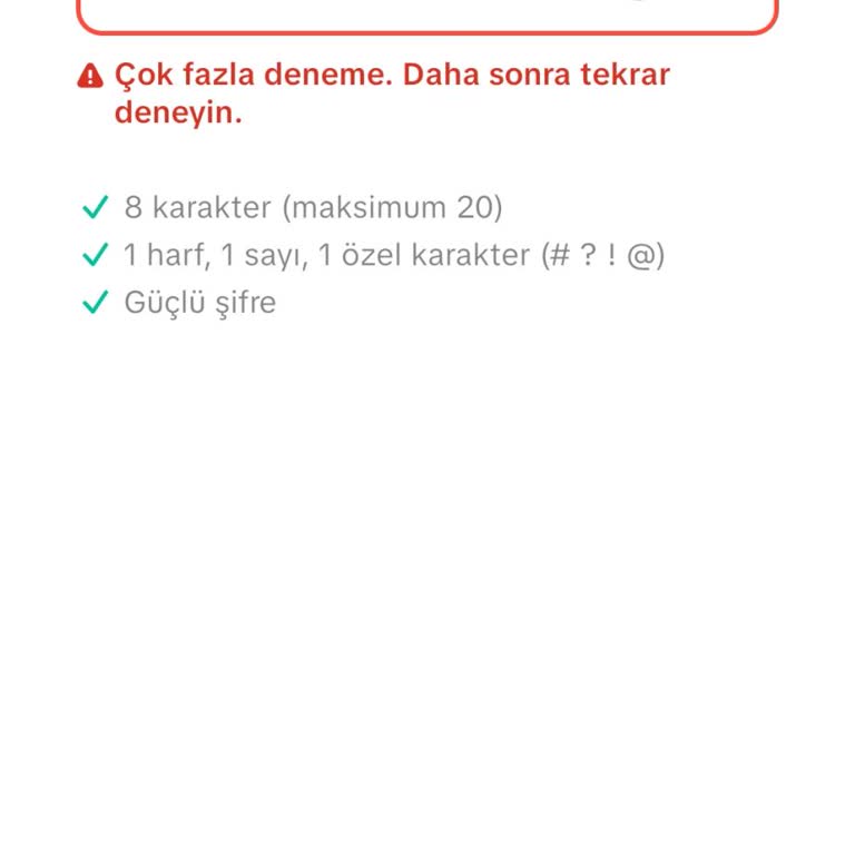 Şifre Sıfırlama Engeli Nedeniyle TikTok Hesabıma Erişemiyorum