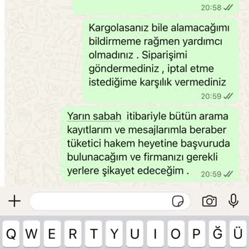 Sipariş Kargoya Verilmedi Ve İptal İadesi Sağlanmadı