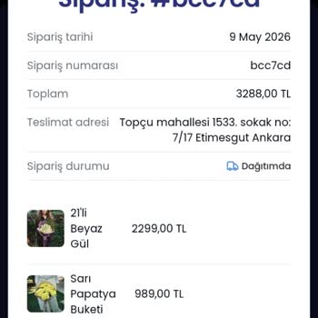 Eksik Beyaz Gül Teslimatı Ve Yetersiz İletişim Nedeniyle Mağduriyet