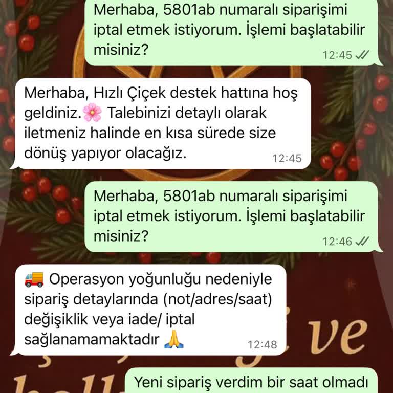 Sipariş İptali Talebimin Reddedilmesi Ve İade İsteği