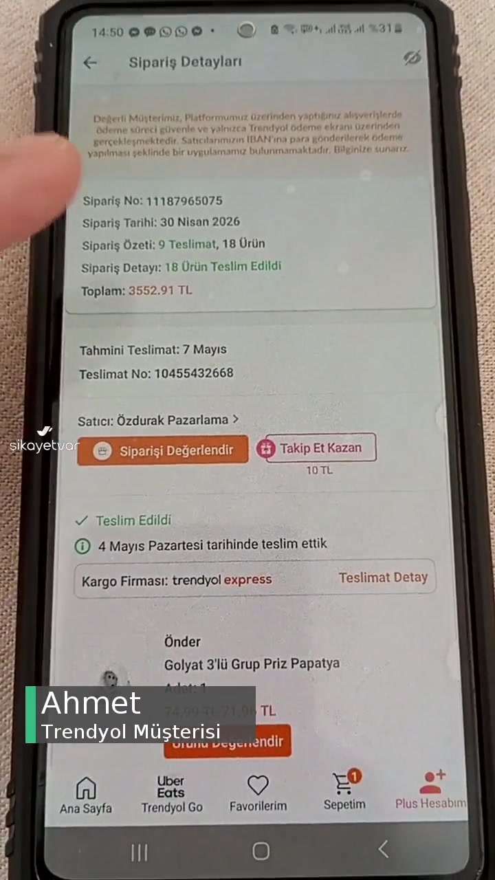 Trendyol Satıcı Düşünüyor, Tüketiciyi Değil, Olumsuz Yorumu Engelliyor! videonun kapak resmi