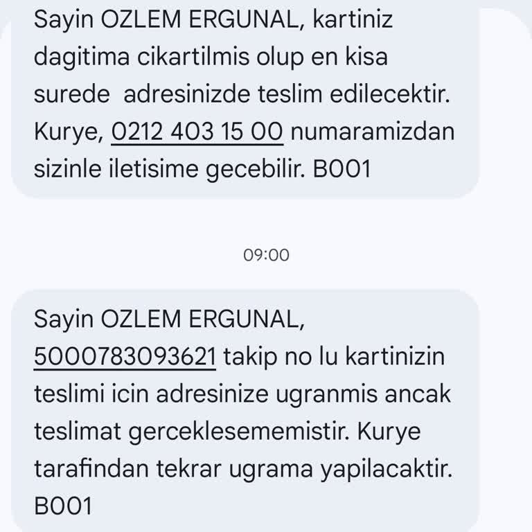 Kuryenet'ten Banka Kartı Tesliminde İletişim Ve Gecikme Sorunu