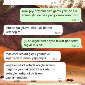 Anneler Günü Çiçek Siparişimin Bildirimsiz İptali