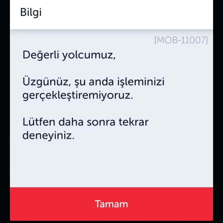 Mob-11007 Hatası Nedeniyle Miles&Smiles Hızlı Doğrulama Çözümsüz Ve Müşteri Mağdur Ediliyor