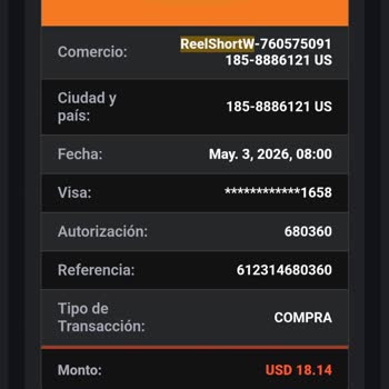 Cobros sin mi permiso de ReelShort, exijo cancelar suscripción y reembolso