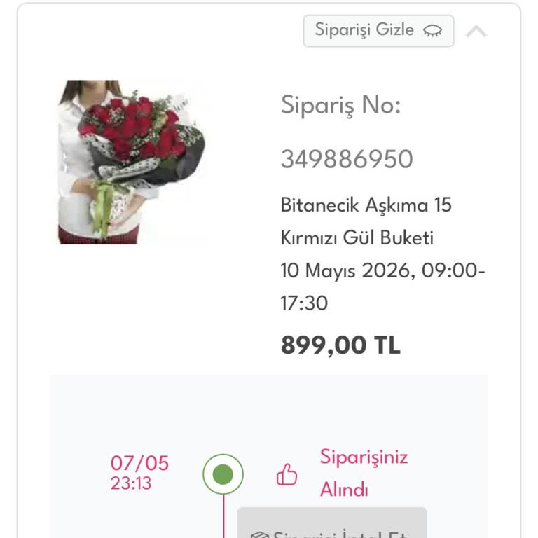 Anneler Günü Çiçek Siparişimin Teslim Edilmemesi Ve Müşteri Hizmetleri İletişimsizliği