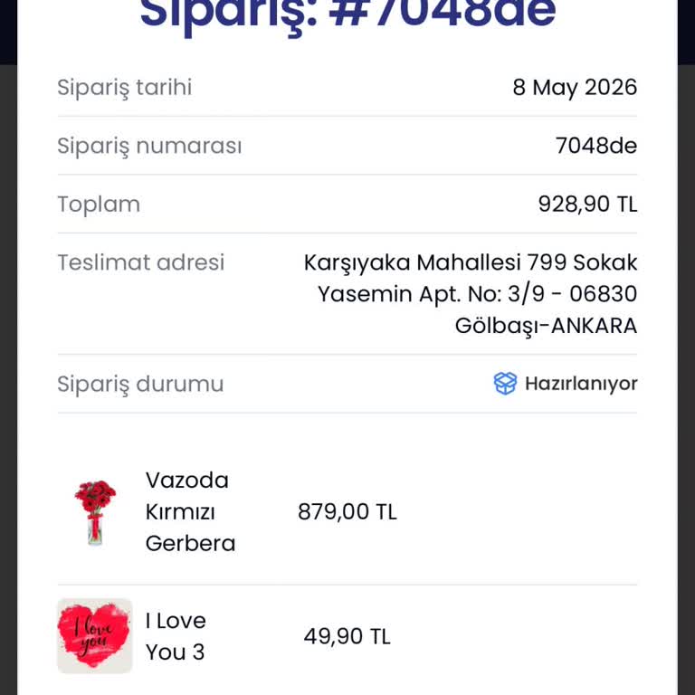 Anneler Günü Çiçeği Teslim Edilmedi, WhatsApp'tan Yanıt Gelmedi