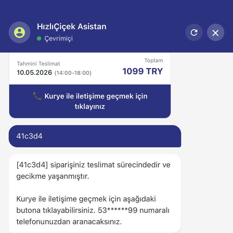 Teslim Edilmeyen Anneler Günü Çiçek Siparişi İçin Tam İade Talebi