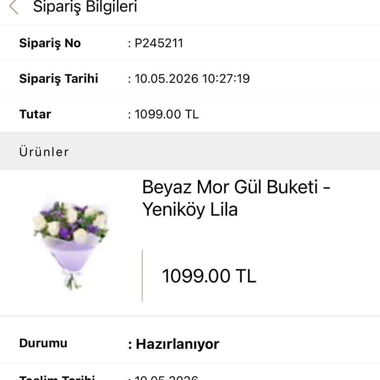 Anneler Günü Çiçek Siparişimin Teslim Edilmemesi Ve Ücret İadesi Talebi