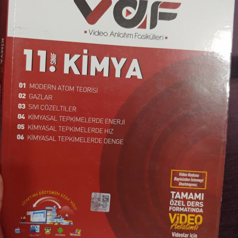 Vaf Yayınları 11. Sınıf Kimya Kitabı Video Çözümlerine Ulaşamama