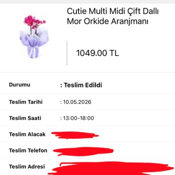Teslim Edilmeyen Çiçek Siparişi Ve Ücret İadesi Talebi