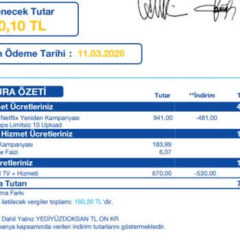 Faturamda Aşırı Artış ve Yetkisiz TV+ Ve Netflix Ücretlendirmeleri