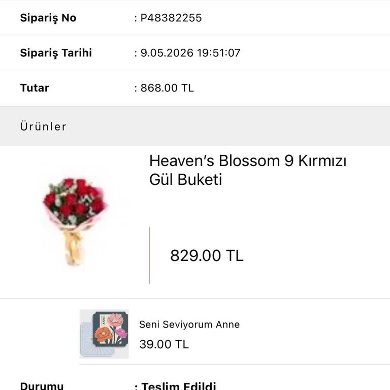 Teslim Edilmemiş Çiçek, Yanlış Teslimat Kaydı Ve Müşteri Hizmetleri Sorunu