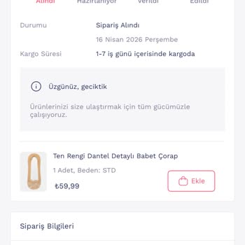 Teslim Edilmeyen Siparişe İptal Ve İade Talebi