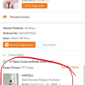 Trendyol’da Yanlış Gönderilen Yeşil Plazzo Pantolonun Geri Dönmemesi Ve İade Hakkının İptali