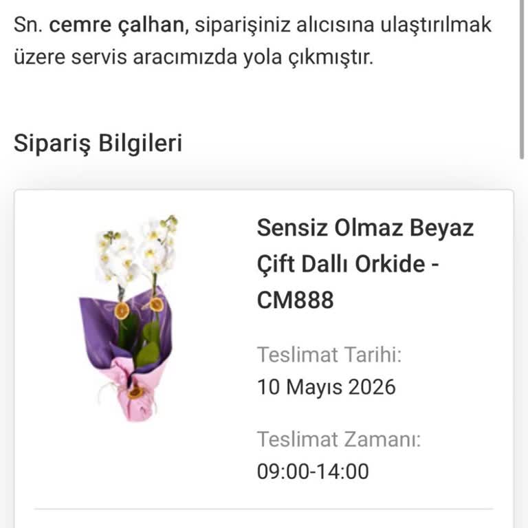 Anneler Günü Çiçek Siparişim Teslim Edilmedi Ve Müşteri Hizmetlerinden Yanıt Gelmedi