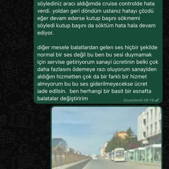 Çorum Karataş Servisinde Motor, Cruise Kontrol Ve Fren Balatalarındaki Sorunlar Çözülmedi
