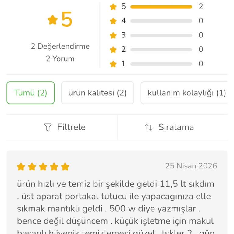 İkinci Kullanımda Bozulan 600W Narenciye Sıkacağı İade Reddi