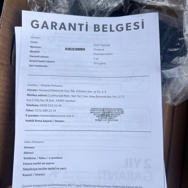 Şarj Olmayan Dikey Süpürge Ve Garanti Kayıt Sorunu