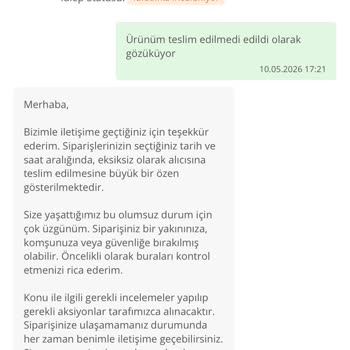 Teslim Edilmediği İddia Edilen Sipariş İçin İade Talebi Ve Müşteri Desteğine Ulaşılamama