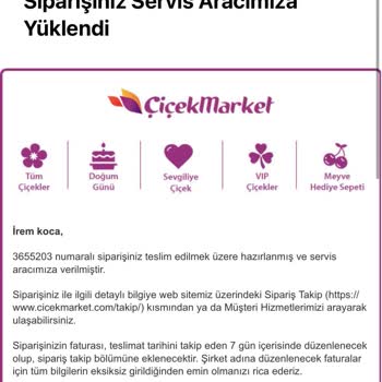 Anneler Günü Çiçek Siparişim Teslim Edilmedi Ve Müşteri Hizmetleri Cevapsız