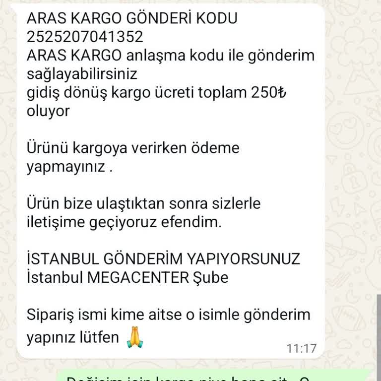 Ücretsiz Değişim Kargo Ücreti Talebi