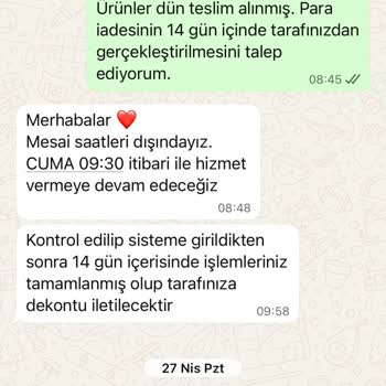 İade Ödemesinin Gecikmesi Ve Ürün Kalitesi Uyuşmazlığı