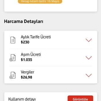 Vodafone Aşım Ücreti 1035 TL Olarak Faturamı Katladı