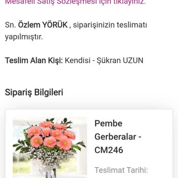 Teslim Edilmemiş Çiçek Siparişi Ücret İadesi Talebi