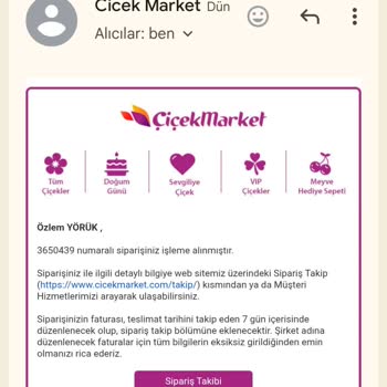 Teslim Edilmemiş Çiçek Siparişi Ücret İadesi Talebi