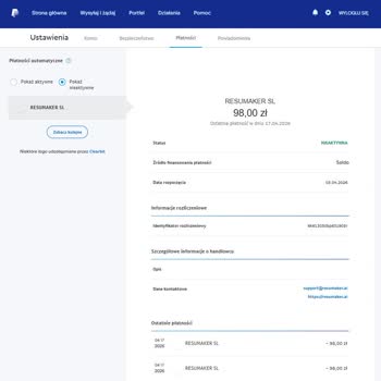 Hidden Subscription And Unexpected 98 PLN Charge On Resumaker