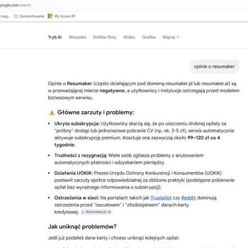 Hidden Subscription And Unexpected 98 PLN Charge On Resumaker