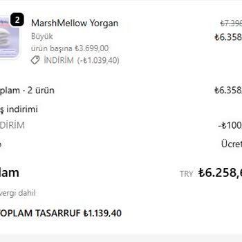 Ödenen 6.258,60 TL İçin Yorgan Gönderilmedi Ve İade Talebi